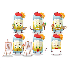 Artistic Artist of singani cartoon character painting with a brush