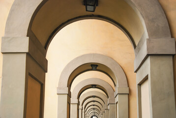 Fototapeta premium Corridor with arcades in Florence