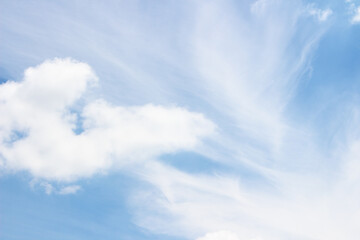 Blank sky surface with small clouds
