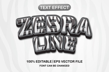 zebra line 3d editable text effect © Nyco_art