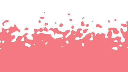 The transition from pink to white with uneven border line, interpenetration of colors. Vector illustration