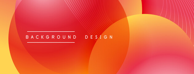 Gradient circles with shadows. Vector techno abstract background. Modern overlapping forms wallpaper background, design template