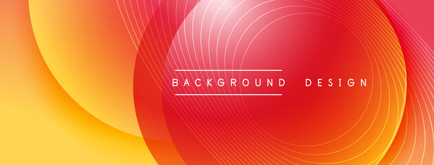Gradient circles with shadows. Vector techno abstract background. Modern overlapping forms wallpaper background, design template