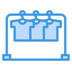 Rack blue outline icon
