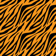 Seamless pattern with tiger stripes. Animal print.