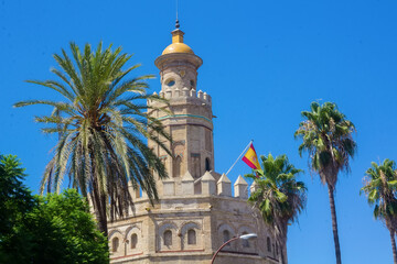 Fototapeta na wymiar famous Torre del Oro in Seville, Spain