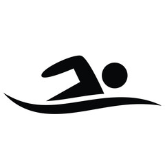 swimmer with swimsuit in the swimming pool, diver in the water to exercise and workout