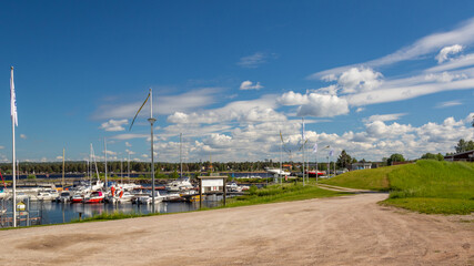 Fototapeta na wymiar small marina on Lake Siljan in Dalarna, Sweden