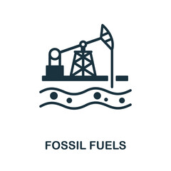 Fossil Fuels icon. Monochrome simple element from oil industry collection. Creative Fossil Fuels icon for web design, templates, infographics and more