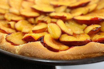 Frisch gebackener Pflaumenkuchen