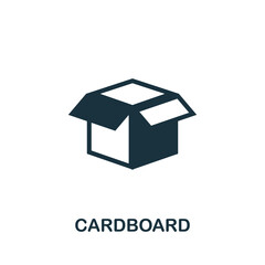 Cardboard icon. Monochrome simple element from packaging collection. Creative Cardboard icon for web design, templates, infographics and more