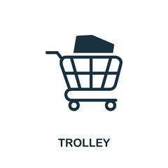 Trolley icon. Monochrome simple element from packaging collection. Creative Trolley icon for web design, templates, infographics and more