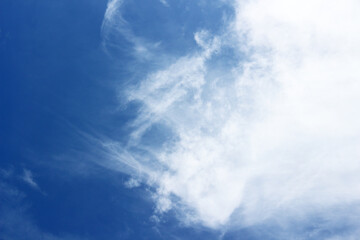 Blank sky surface with small clouds
