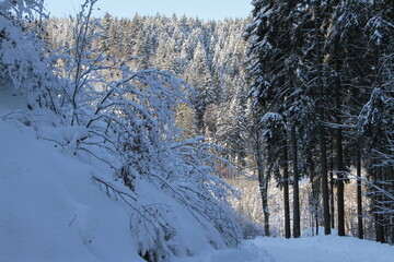 Winterlandschaft, ein Zauber in Schnee und Eis. Kleinschmalkalden, Thueringen, Deutschland, Europa-- 
Winter landscape, a magic in snow and ice. Kleinschmalkalden, Thuringia, Germany, Europe