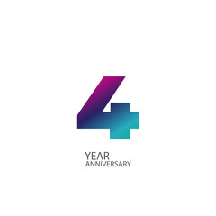 4 Year Anniversary Celebration Vector Template Design Illustration