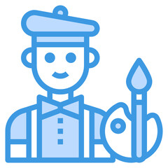 Artist blue outline icon
