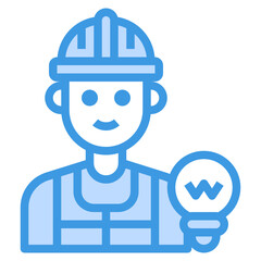 Electrician blue outline icon
