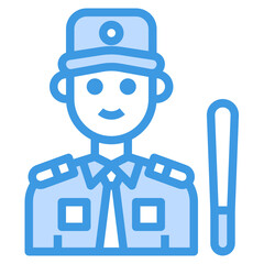 Security Man blue outline icon