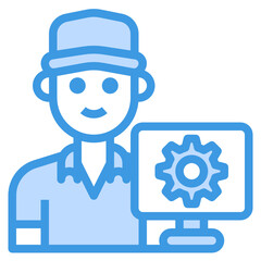 Technician blue outline icon