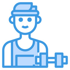Trainer blue outline icon