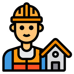 Architect filled outline icon