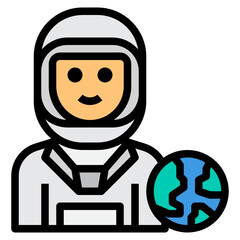 Astronaut filled outline icon