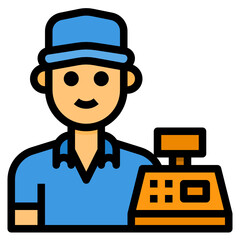 Cashier filled outline icon