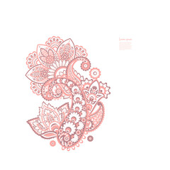 Paisley isolated. Card with paisley isolated for design. Floral vector pattern. Embroidery floral vector pattern.