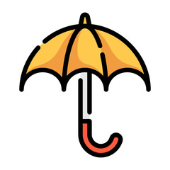 Umbrella Outline Color icon
