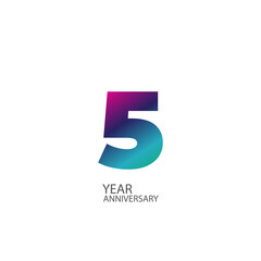 5 Year Anniversary Celebration Vector Template Design Illustration