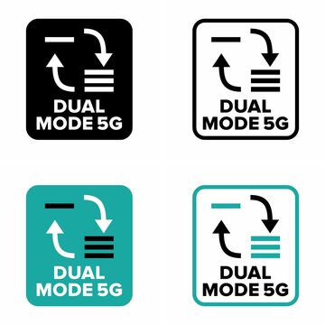"Dual mode 5G" mobile phone technology information sign
