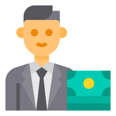 Banker flat icon