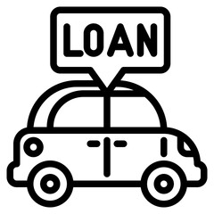 car loan outline style icon