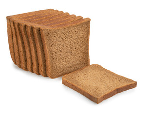 malt toast bread isolated on white.The entire image is sharpness.