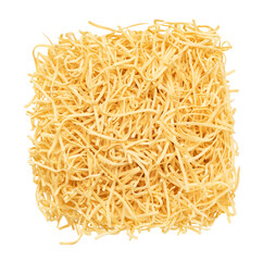 homemade egg noodles isolated on white