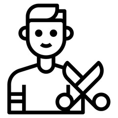 Hairstylist outline icon