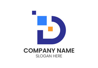 Obraz premium Modern eye-catching high-tech electronics and computer-related logo with letter C. Technology, high tech, fintech icons, and symbols