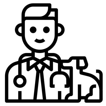 veterinarian with dog outline clip art preview