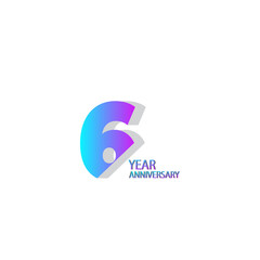 6 Year Anniversary Celebration Vector Template Design Illustration