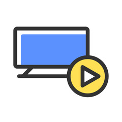 Television filled outline icon.