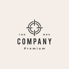 target sniper scope hipster vintage logo vector icon illustration