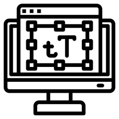 text outline style icon