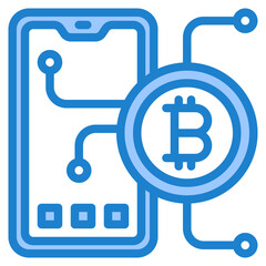 bitcoin blue style icon
