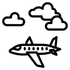 Plane in Cloudy Sky