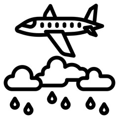 Plane Flys above Rain