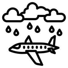 Plane Flys through Rain