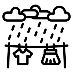 Wet Cloths in the Rain