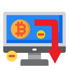 bitcoin flat style icon