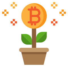 bitcoin flat style icon