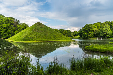 Park Branitz, Cottbus, Germany: The approximately 13 meter high pyramid is the landmark of the...